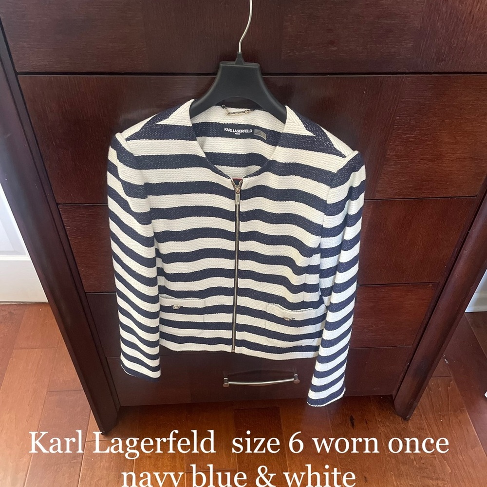 Karl Lagerfeld Navy blue and white blazer